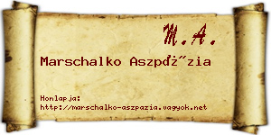 Marschalko Aszpázia névjegykártya